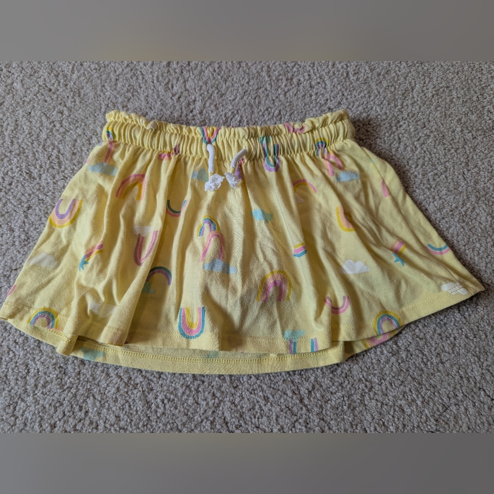 Cat & Jack Girl's Yellow Skort with Rainbow Print - Size 4/5